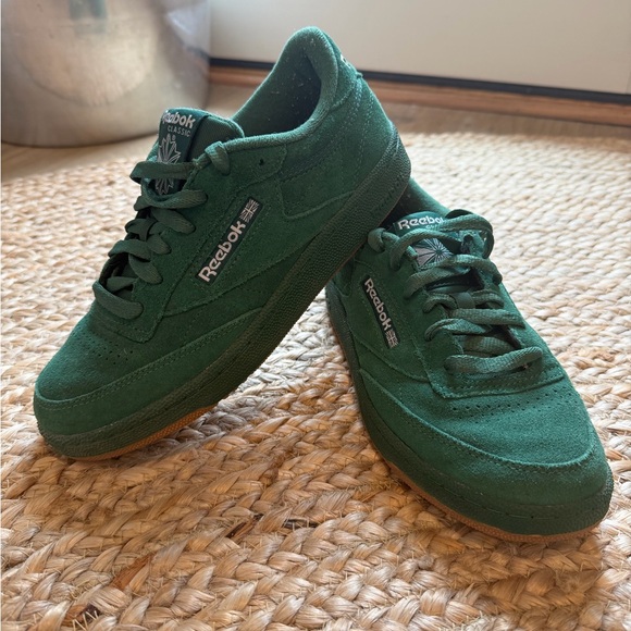 Reebok Shoes - Reebok Classic Low-Top Suede Sneakers in Forest Green